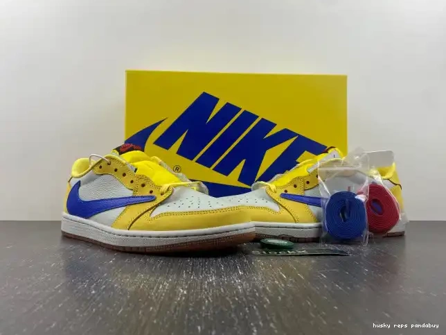Cheap Husky Low Travis x 1 Air Jordan OG Canary DZ4137-700 Scott 0513
